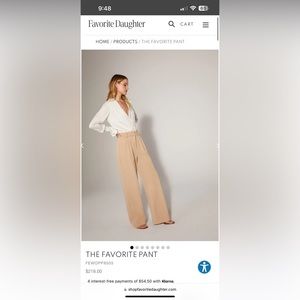 Favorite Daughter Favorite Pant Size 6 Beige